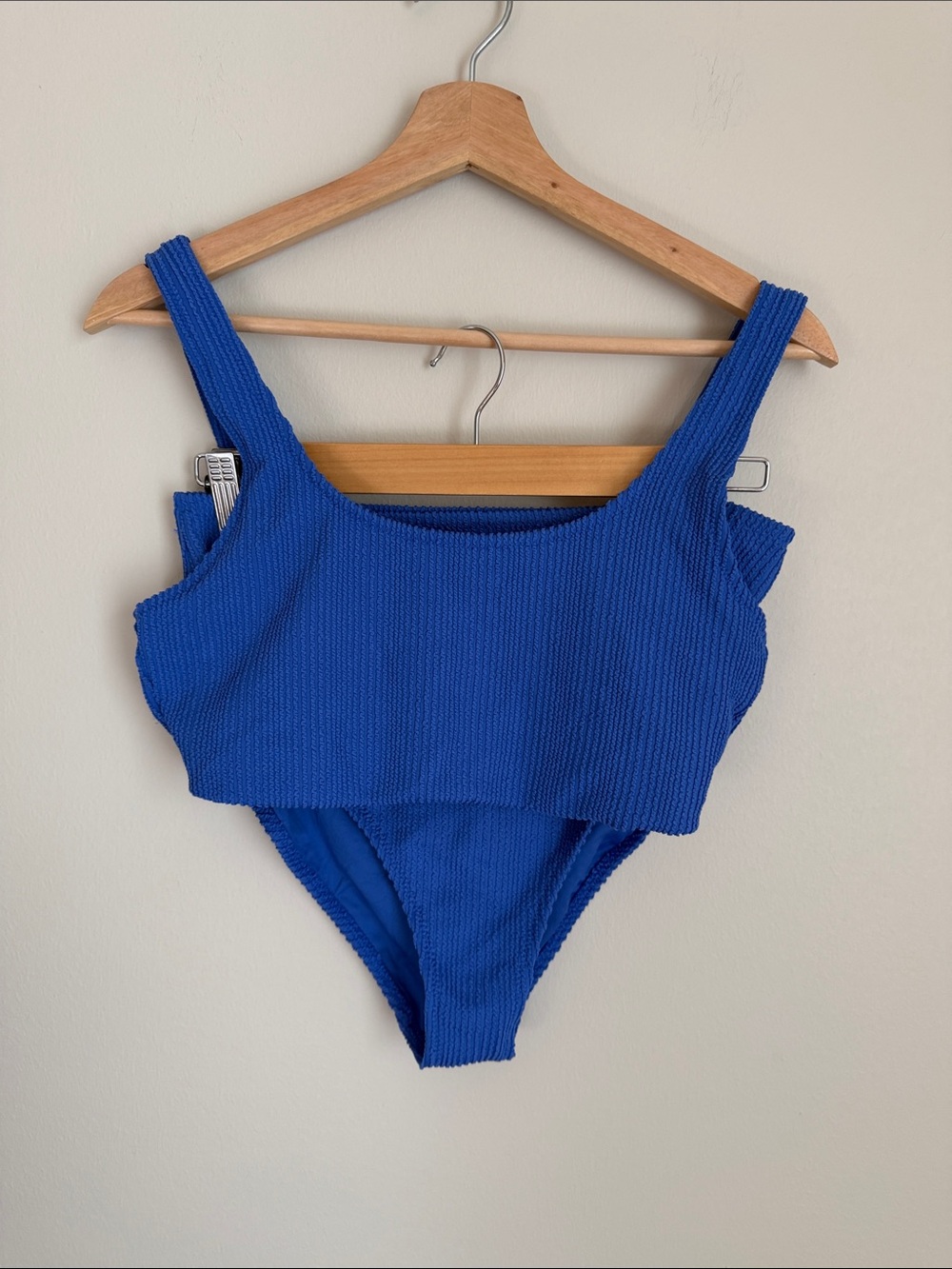 Old Navy Textured Bright Blue Ribbed Two-Piece Bikini